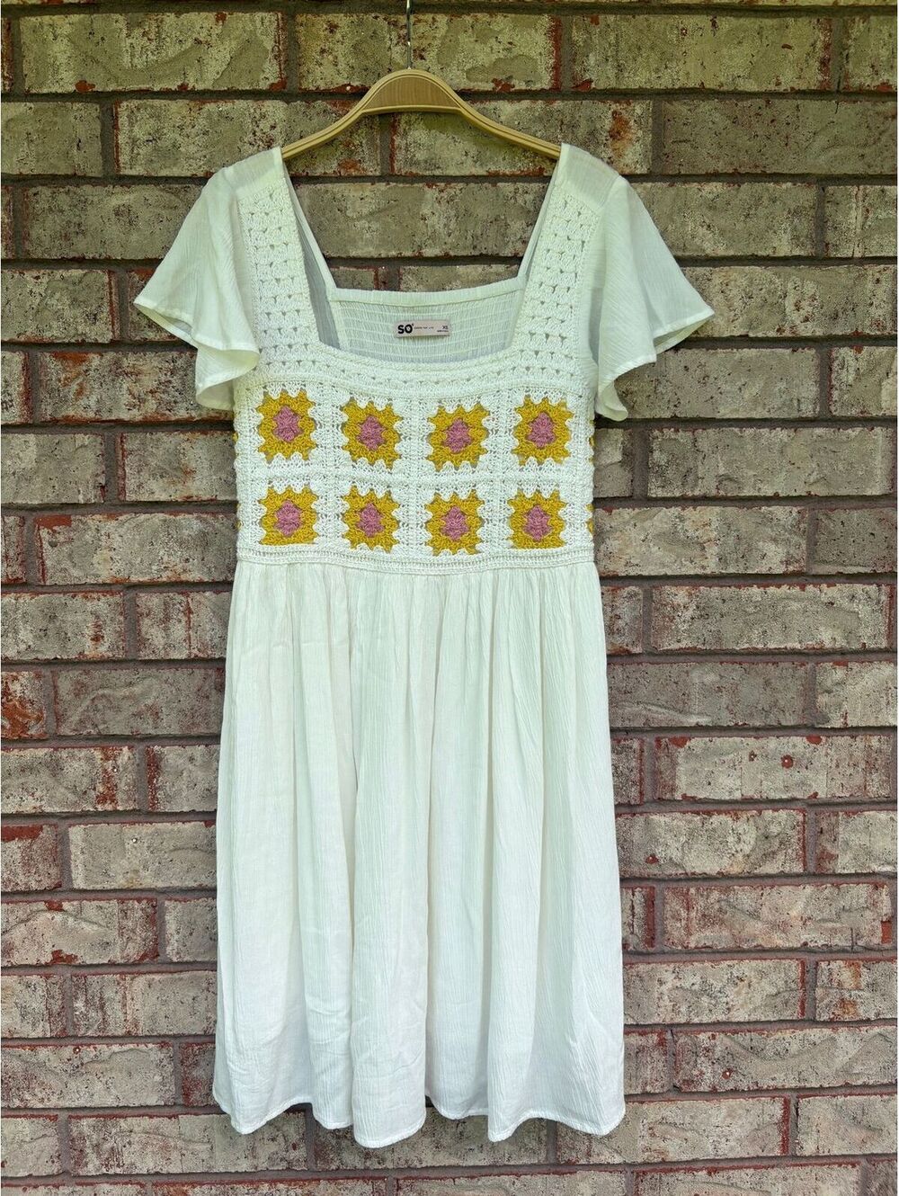 #19 NWT SO Crochet Smocked Dress Size XS
